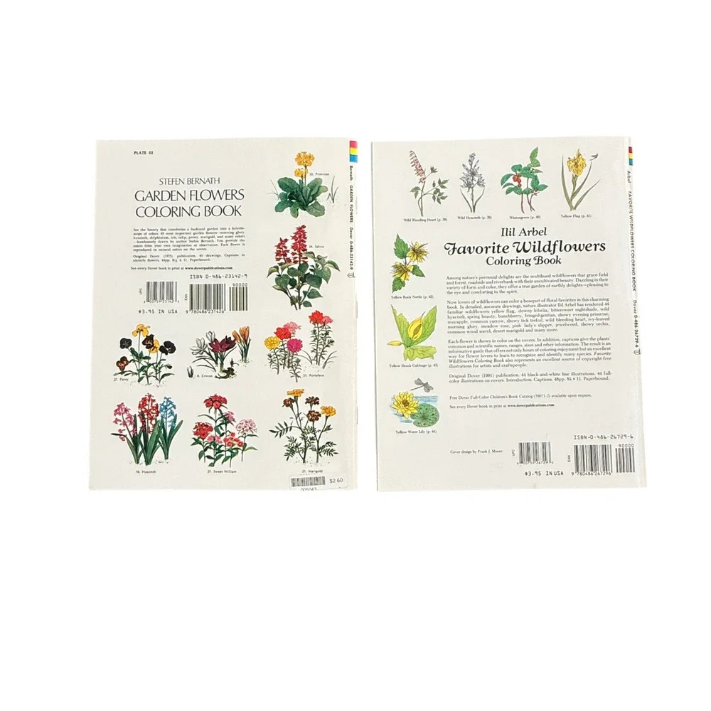 Dover Unisex 2 Coloring Books Garden Wildflowers OS Multi Paper Art